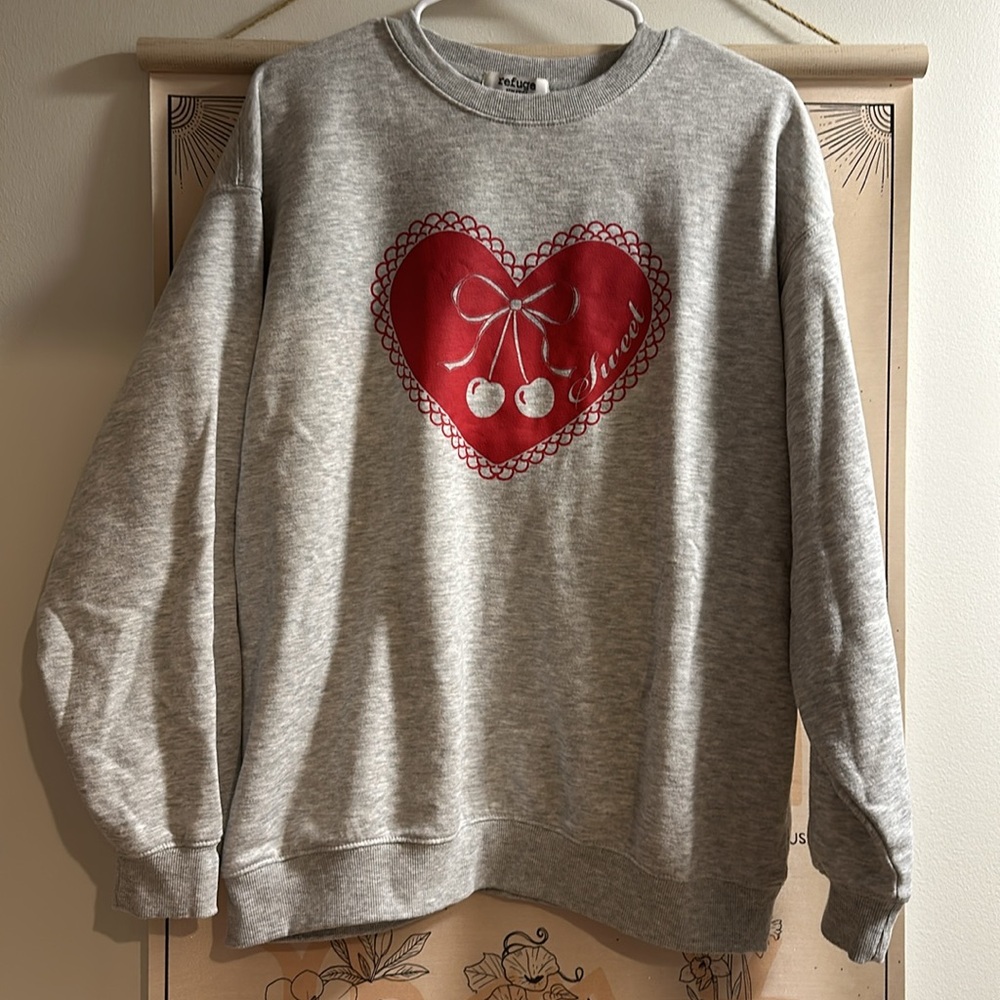 Cherry 🍒 Heart Sweater - Medium